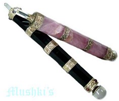 Faceted Pencil Rod With Silver Plated  Casing - click here for large view